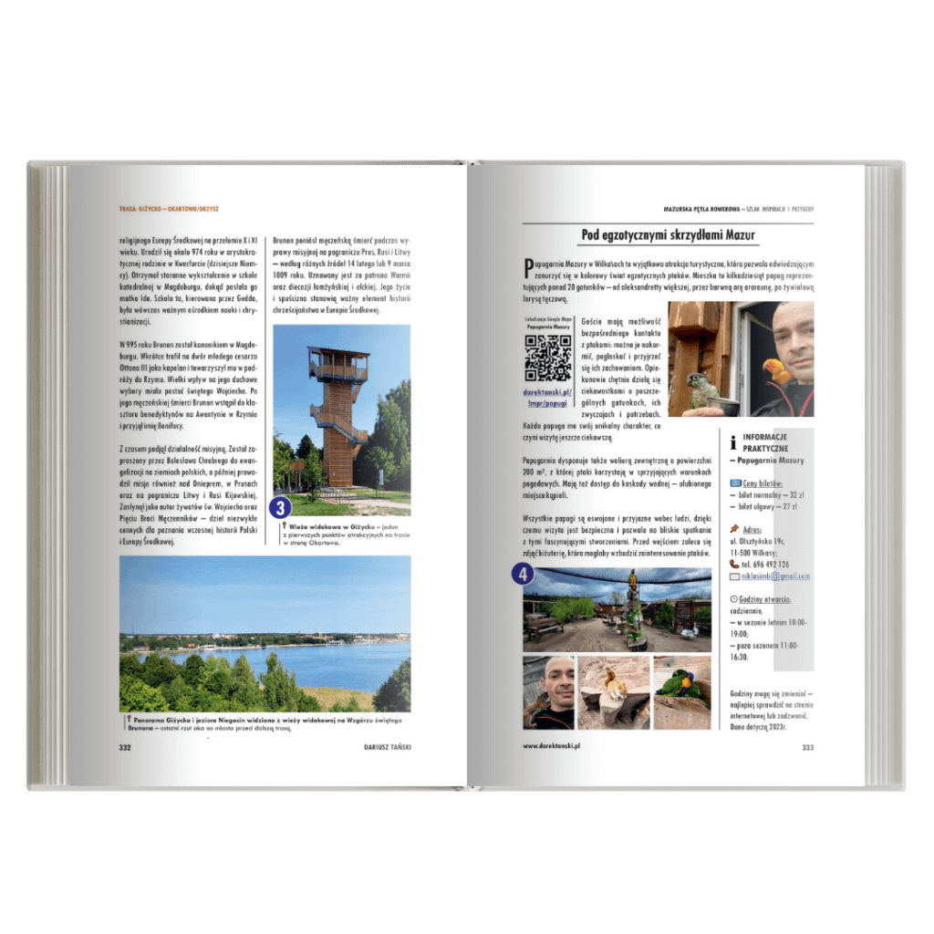 Przewodnik Mazurska Pętla Rowerowa – trasa Giżycko–Okartowo z atrakcjami po drodze