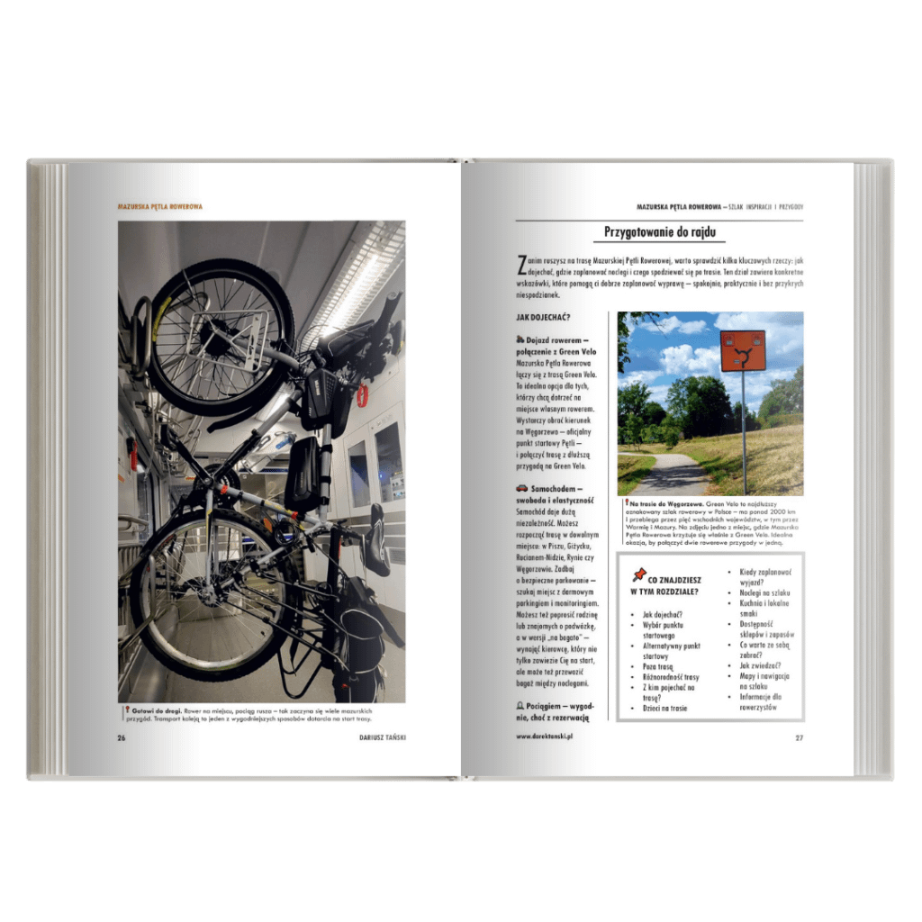 Przewodnik „Mazurska Pętla Rowerowa – Szlak inspiracji i przygody” – rozdział o przygotowaniu do rajdu i transporcie roweru