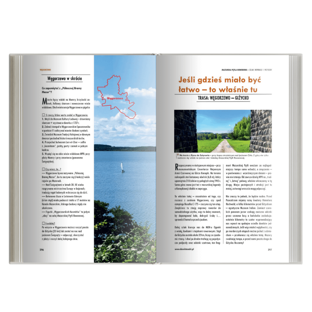 Przewodnik Mazurska Pętla Rowerowa – trasa Węgorzewo–Giżycko, łatwy odcinek