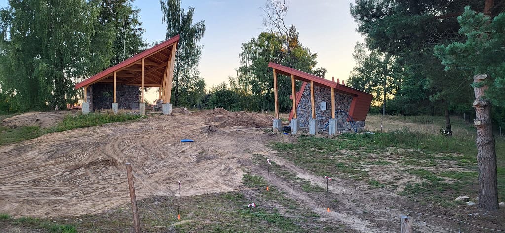 Miejsce Obsługi Rowerzystów w Pozezdrzu w trakcie budowy