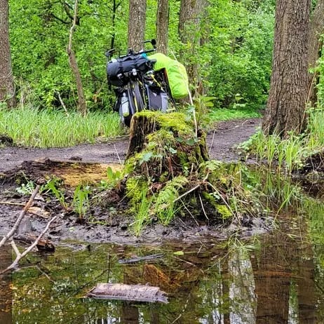 Dziennik Mazurska Pętla Rowerowa - rower w rezerwacie Jezioro Łuknajno na trasie wyprawy