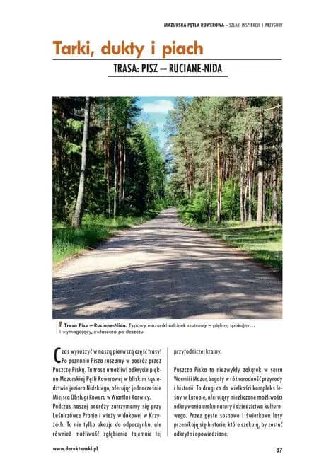 Trasa Pisz–Ruciane-Nida – leśny odcinek szutrowy Mazurskiej Pętli Rowerowej