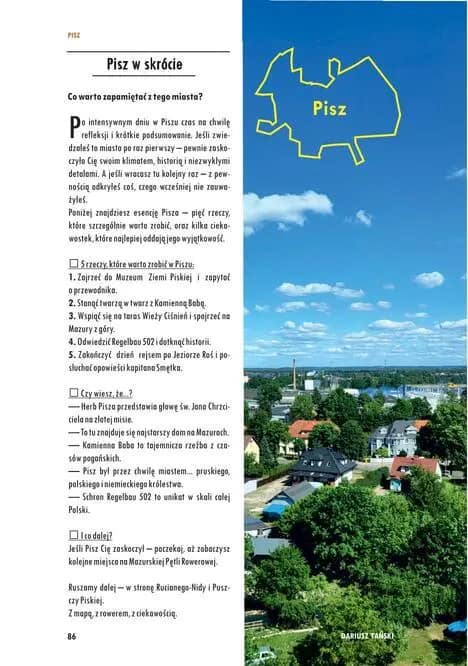 Pisz w skrócie – najważniejsze informacje i atrakcje miasta na trasie Mazurskiej Pętli Rowerowej