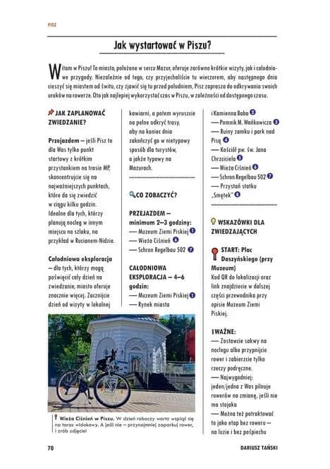 Jak wystartować w Piszu – plan zwiedzania i wskazówki dla początku trasy Mazurskiej Pętli Rowerowej