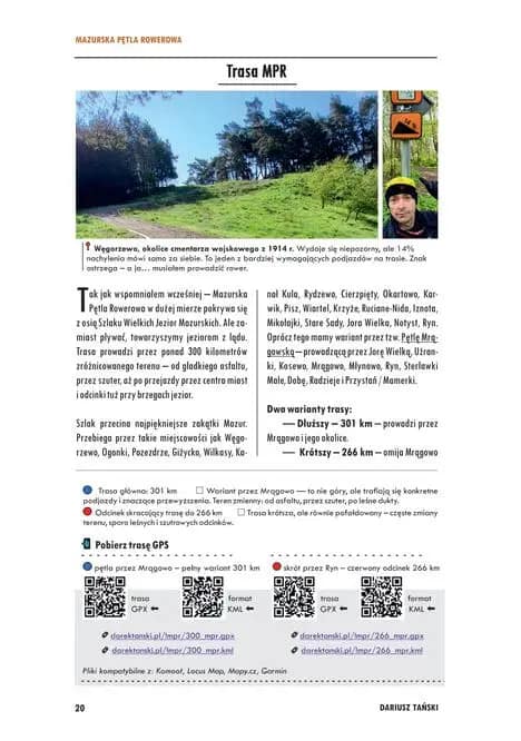 Trasa MPR – opis trasy Mazurskiej Pętli Rowerowej z wariantami i plikami GPS