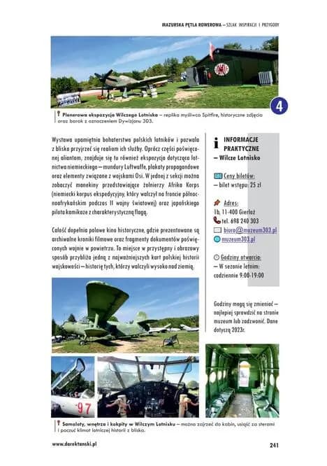 Wilcze Lotnisko w Gierłoży – samoloty, ekspozycja plenerowa i wnętrza kokpitów