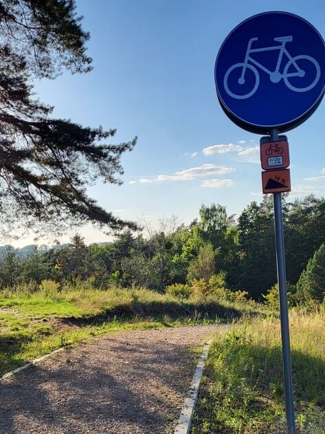 Stromy podjazd na trasie Mazurskiej Pętli Rowerowej