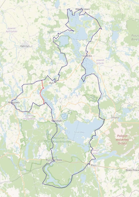 Mazurska Pętla Rowerowa mapa