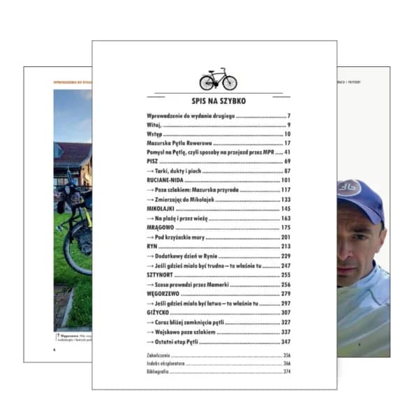 Mazury Przewodnik PDF – wstęp i ilustracje z wypraw rowerowych po Mazurach, zachęcające do odkrywania regionu na dwóch kółkach.
